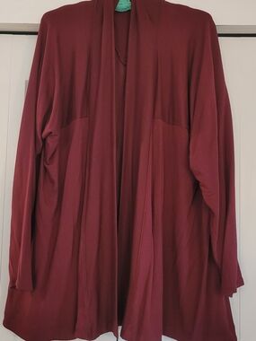 Active Life Open-Front Cardigan in Burgundy